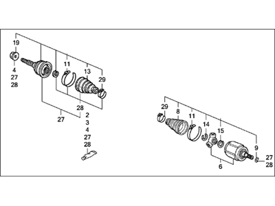 Acura 44011-SL5-950 Driver Side Driveshaft Set