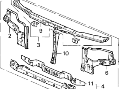 Acura 60400-SL5-A01ZZ Front Radiator Support Bulkhead