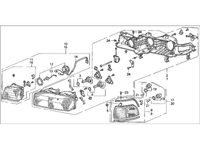 1993 Acura Vigor Headlight - 33100-SL5-A02