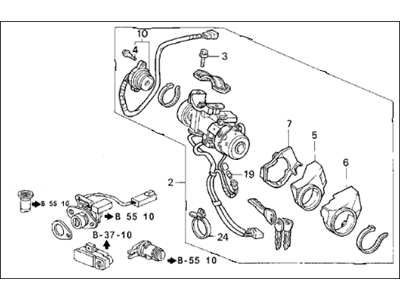 Acura 35010-SL5-A10ZA Lock Set (Graphite Black)