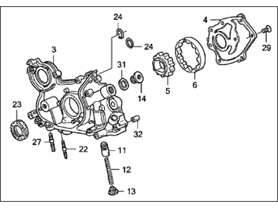 1993 Acura Vigor Oil Pump - 15100-PV1-000