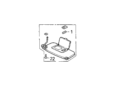 Acura 83230-SL5-A10ZB Passenger Side Sunvisor Assembly (Lofty Gray)