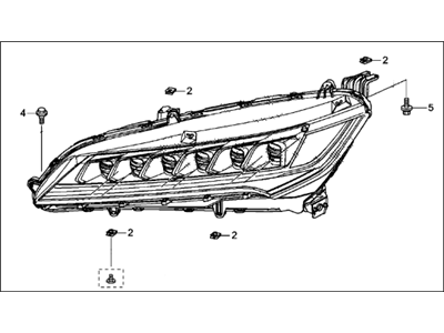 Acura 33150-T6N-A01 Left Driver Headlight Lamp Assembly