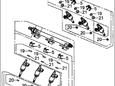 2016 Acura TLX Fuel Injector - 16010-R9P-305