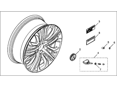 2017 Acura TLX Rims - 08W19-TZ3-200A