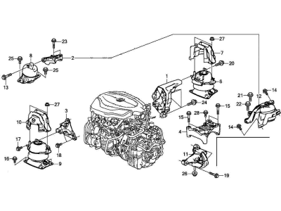 Acura 50030-TZ3-305 Transmission Upper Mounting Set