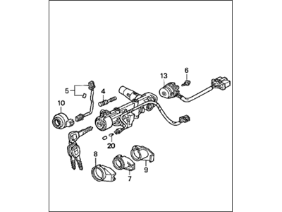 2001 Acura NSX Ignition Lock Assembly - 35100-SL0-A13