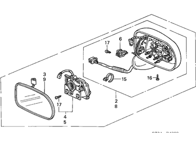 Acura 76400-SZ3-J06ZJ Rear View Mirror Assembly (Light Lapis) (Automatic Day/Night)