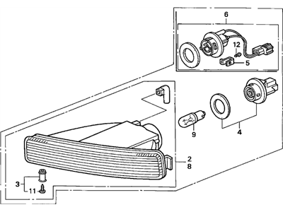 Acura 33350-SP0-A02 Light Assembly, Left Front Turn