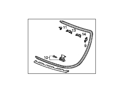 Acura 73250-SP0-000 Molding Assembly, Right Rear Windshield