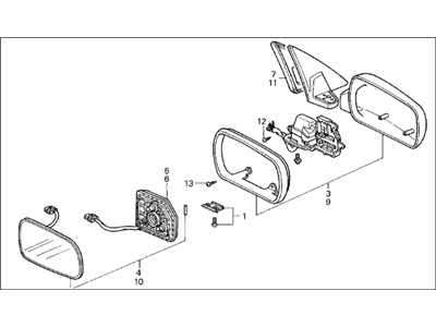 Acura 76200-SP0-A11ZS Passenger Side Door Mirror Assembly (Canterbury Green Metallic) (Heated)