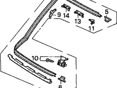 Acura 73260-SP0-000 Molding Assembly, Left Rear Windshield