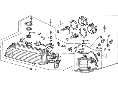 Acura 33150-SP0-A03 Left Headlight Assembly Composite