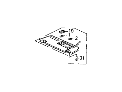 Acura 83280-SP0-A02ZC Driver Side Sunvisor Assembly (Coast Sand)