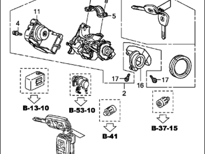 Acura 06350-SEP-C60 Cylinder Set, Key