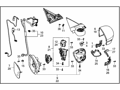Acura MDX Mirror - 76200-TYA-A21
