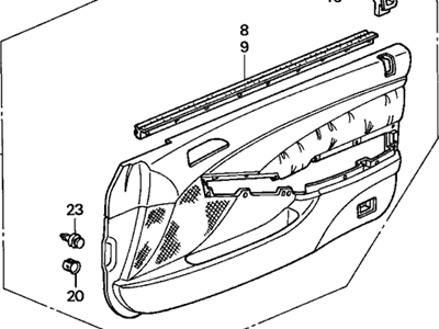 Acura 83583-S3M-A80ZD Lining, Left Front Door (Graphite Black) (Leather)