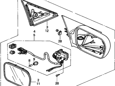 Acura 76250-S3M-A31ZN Driver Side Door Mirror Assembly (Desert Mist Metallic) (Heated) (Memory)