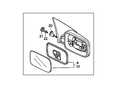 1990 Acura Integra Mirror - 76200-SK7-A01