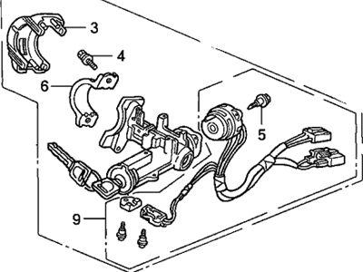 1992 Acura Integra Door Lock Cylinder - 72146-SK7-A01