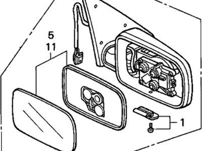 Acura 76250-SK7-C01ZK Driver Side Remote Control Door Mirror Assembly (Milano Red)