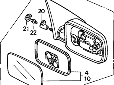 1990 Acura Integra Mirror - 76250-SK7-A01