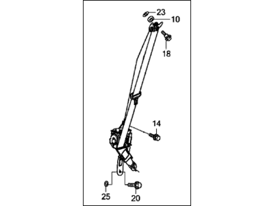 Acura 04814-TX6-A10ZD Right Front Seat Belt Tongue Set (Outer) (Webbing Light Gray)