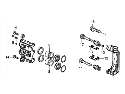 Acura 45019-TZ5-A02RMN Left Front Caliper Sub-Assembly