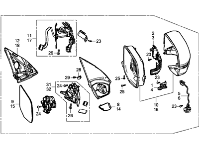 Acura MDX Mirror - 76250-TZ6-C32ZE