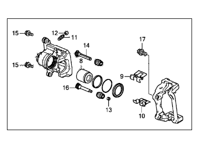 2014 Acura MDX Brake Caliper - 43018-TZ5-A00RMN