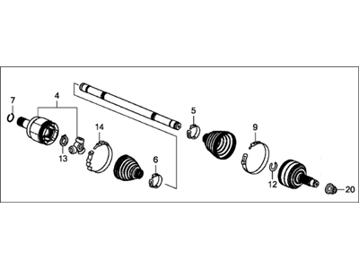 2020 Acura MDX Axle Shaft - 44306-TRX-A01