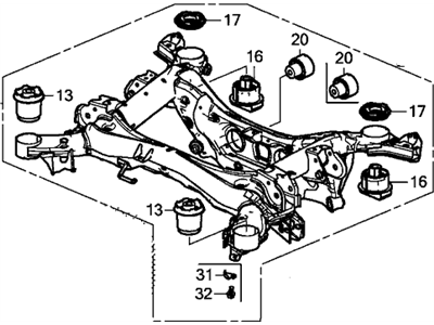 Acura 50300-TRX-A01 Sub-Frame Assembly, Rear Suspension