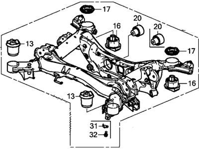 2018 Acura MDX Rear Crossmember - 50300-TRX-A01