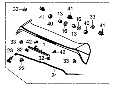 Acura MDX Spoiler - 74900-TZ5-A01ZR