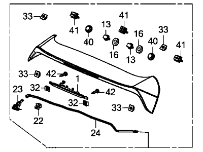 Acura 74900-TZ5-A01ZW Garnish Assembly (Fathom Blue Pearl)