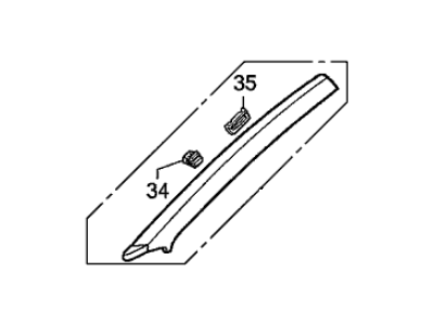 Acura 84151-SD4-922ZC Garnish, Left Front Pillar (Lofty Blue/Palmy Blue)