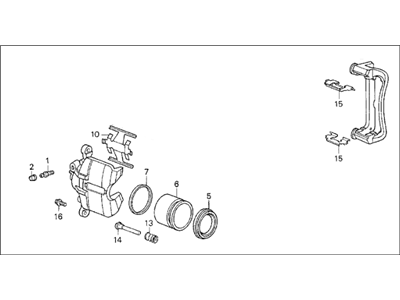 Acura 45210-SG0-G03 Passenger Side Caliper Assembly (17Cl-15Vn) (Nissin)