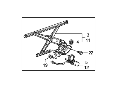 Acura 72210-SD4-736 Right Front Door Power Regulator Assembly