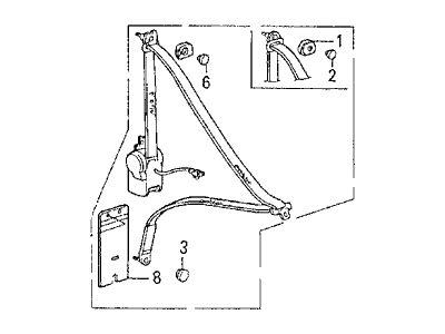 Acura 04814-SD4-306ZA Right Front Seat Belt Outer Set (Palmy Gray)