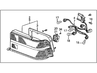 Acura 33550-SD4-A01 Taillight Assembly, Driver Side