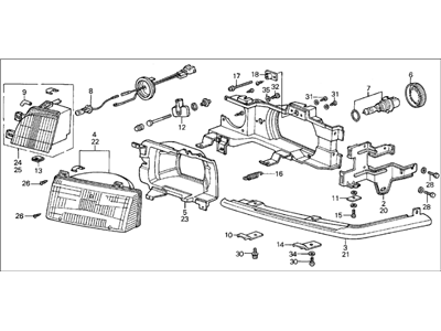 Acura 33100-SD4-A01 Right Headlight Assembly (Fog)