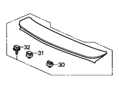 Acura 71700-S6M-003ZE Tailgate Spoiler Assembly (Satin Silver Metallic)