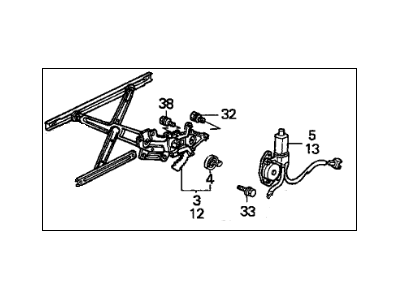 Acura 72210-SG0-A03 Right Front Door Power Regulator Assembly