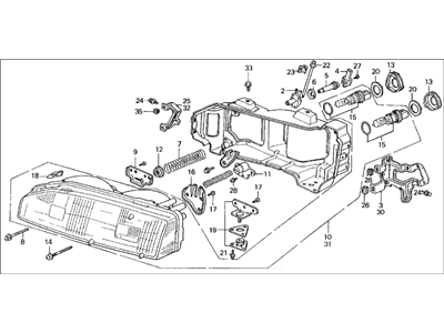 Acura 33100-SG0-A04 Right Headlight Assembly