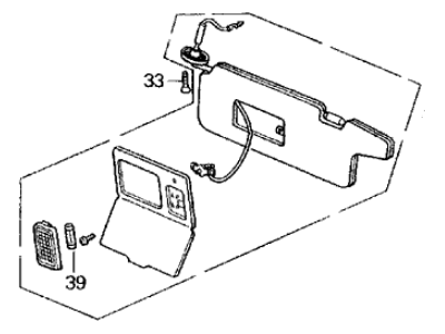 Acura 83280-SG0-A20ZA Driver Side Sunvisor Assembly (Lofty Gray)