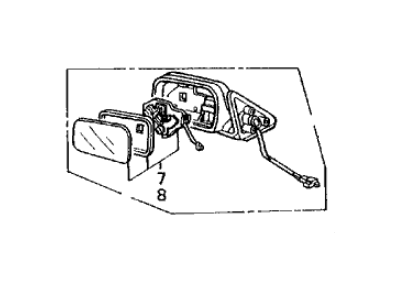 Acura 76250-SG0-A14 Driver Side Remote Control Door Mirror Assembly