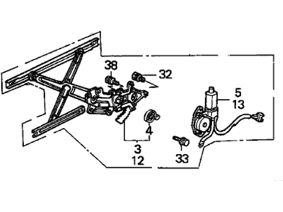 1990 Acura Legend Window Regulator - 72250-SG0-A03