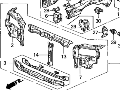 Acura 60400-SY8-A00ZZ Front Radiator Support Bulkhead