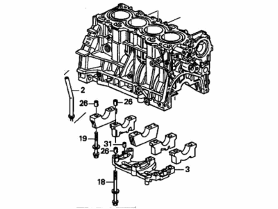1998 Acura CL Engine Block - 11000-P8A-A02