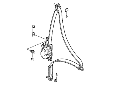 Acura 04814-SY8-A02ZB Outer Seat Belt Set (Quartz Gray)